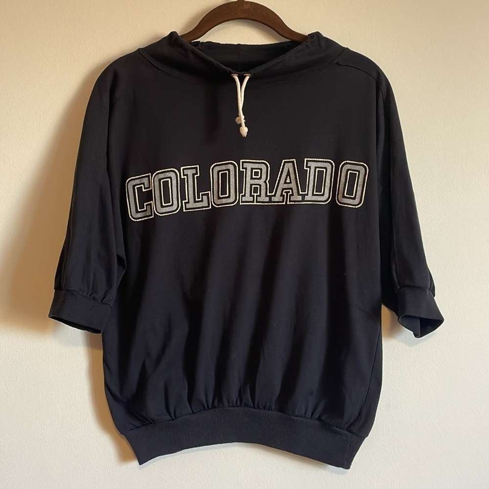 VTG Caribe Sportswear Colorado Shirt Small Black Tourist Retro 90s Sport